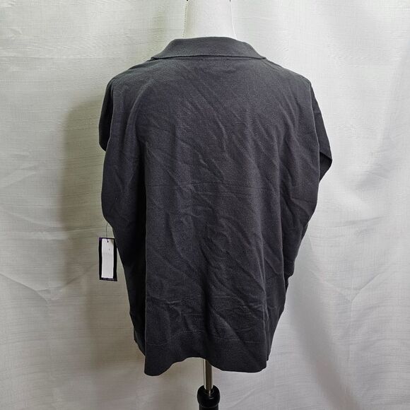 DKNY Gray Sleeveless Collared Sweater Size XXL - Picture 14 of 15